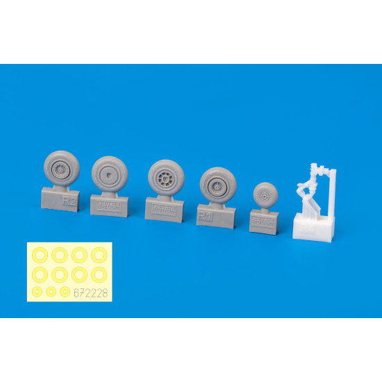 Eduard 672228 1/72 MiG-17 wheels Brassin for Aircraft