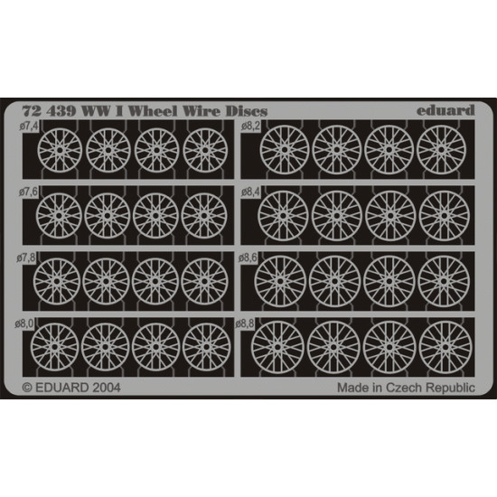 Eduard 72439 1/72 WWI Wheel Wire Discs Photo-Etched for Aircraft Photo etched set