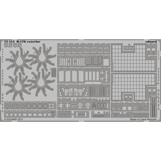 Eduard 72515 1/72 B-17G exterior Photo-Etched for Aircraft Photo etched set