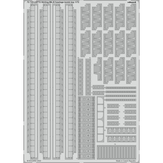 Eduard 72723 1/72 Stirling Mk.III fuselage bomb bay Photo-Etched for Aircraft Photo etched set