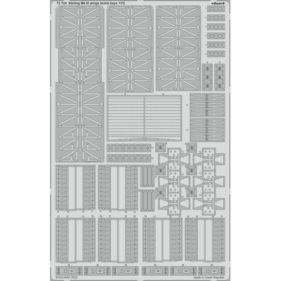 Eduard 72724 1/72 Stirling Mk.III wings bomb bays Photo-Etched for Aircraft Photo etched set