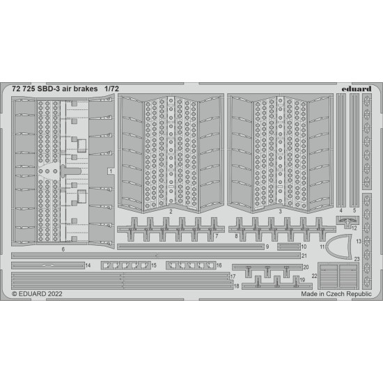 Eduard 72725 1/72 SBD-3 air brakes Photo-Etched for Aircraft Photo etched set
