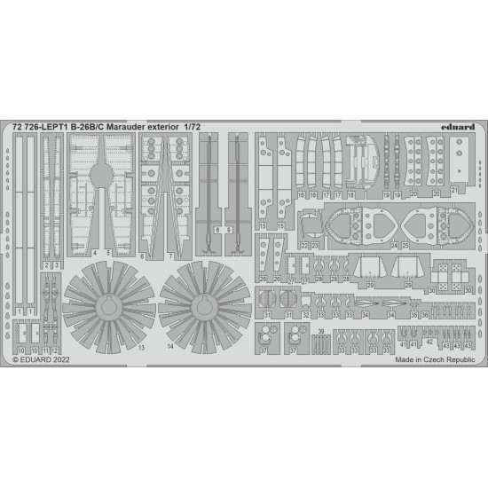 Eduard 72726 1/72 B-26B/C Marauder exterior Photo-Etched for Aircraft Photo etched set Eduard 72726 1/72 B-26B/C Marauder exterior Photo-Etched for Aircraft Photo etched set