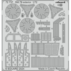 Eduard 72737 1/72 SM.79 exterior Photo-Etched for Aircraft Photo etched set