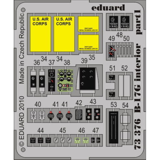 Eduard 73376 1/72 B-17G interior Photo-Etched for Aircraft Photo etched set