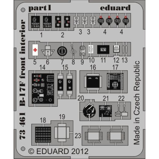 Eduard 73461 1/72 B-17F front interior Photo-Etched for Aircraft Photo etched set