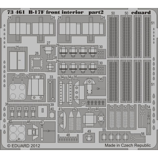 Eduard 73461 1/72 B-17F front interior Photo-Etched for Aircraft Photo etched set