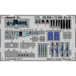 Eduard 73609 1/72 Su-34 Photo-Etched for Aircraft Photo etched set
