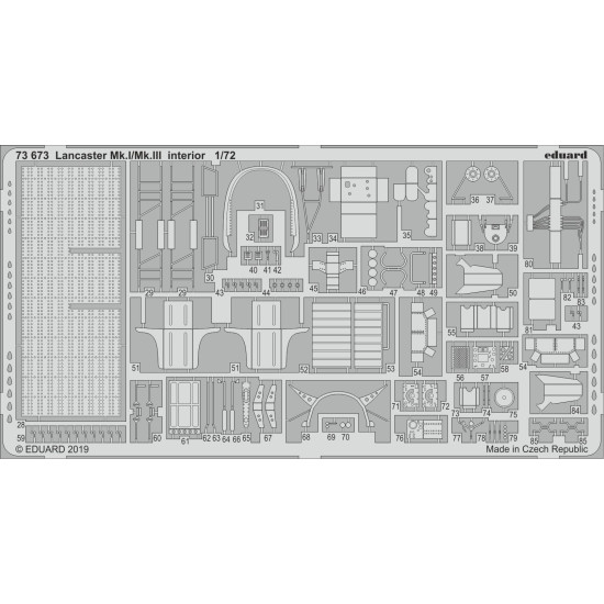 Eduard 73673 1/72 Lancaster Mk.I/Mk.III interior Photo-Etched for Aircraft Photo etched set