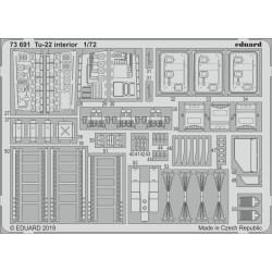Eduard 73691 1/72 Tu-22 interior Photo-Etched for Aircraft Photo etched set