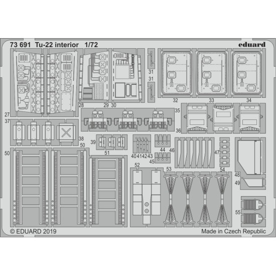 Eduard 73691 1/72 Tu-22 interior Photo-Etched for Aircraft Photo etched set