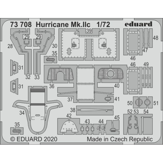 Eduard 73708 1/72 Hurricane Mk.IIc Photo-Etched for Aircraft Photo etched set