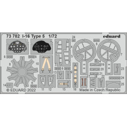 Eduard 73782 1/72 I-16 Type 5 Photo-Etched for Aircraft Photo etched set