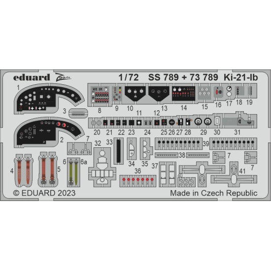 Eduard 73789 1/72 Ki-21-Ib Photo-Etched for Aircraft Photo etched set