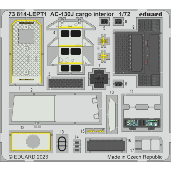 Eduard 73814 1/72 AC-130J cargo interior Photo-Etched for Aircraft Photo etched set