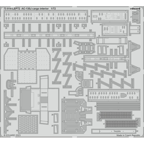 Eduard 73814 1/72 AC-130J cargo interior Photo-Etched for Aircraft Photo etched set