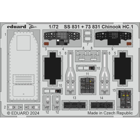 Eduard 73831 1/72 Chinook HC.1 Photo-Etched for Aircraft Photo etched set Eduard 73831 1/72 Chinook HC.1 Photo-Etched for Aircraft Photo etched set