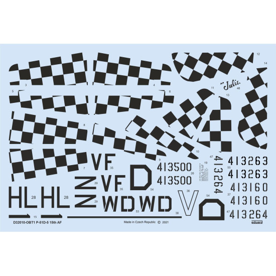 Eduard D32010 1/32 P-51D-5 "15th AF" Decal for Aircraft Eduard D32010 1/32 P-51D-5 "15th AF" Decal for Aircraft