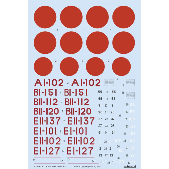 Eduard D32018 1/32 TORA TORA TORA! Decal for Aircraft Eduard D32018 1/32 TORA TORA TORA! Decal for Aircraft