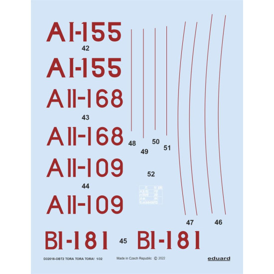 Eduard D32018 1/32 TORA TORA TORA! Decal for Aircraft Eduard D32018 1/32 TORA TORA TORA! Decal for Aircraft