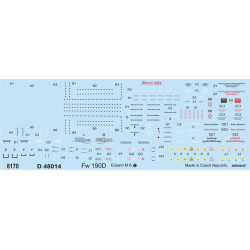 Eduard D48014 1/48 Fw 190D stencils Decal for Aircraft