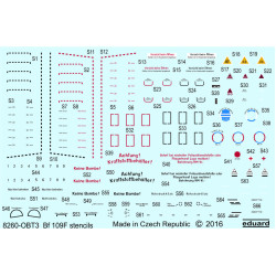Eduard D48026 1/48 Bf 109F stencils Decal for Aircraft