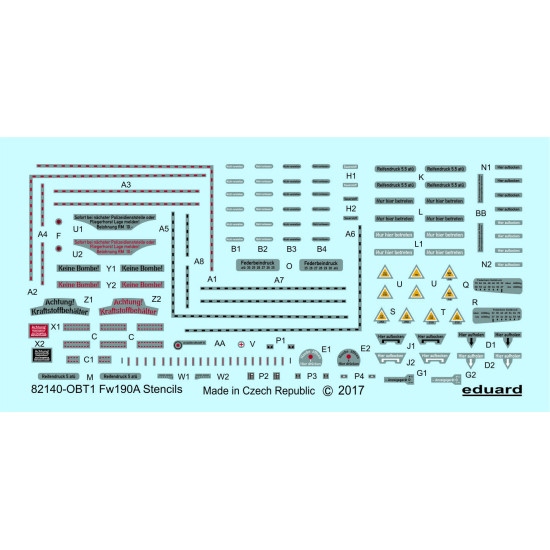 Eduard D48029 1/48 Fw 190 A stencils Decal for Aircraft