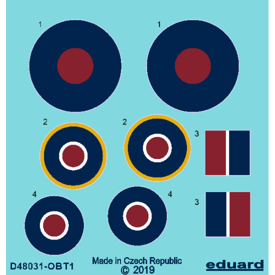 Eduard D48031 1/48 Tempest roundels early Decal for Aircraft Eduard D48031 1/48 Tempest roundels early Decal for Aircraft