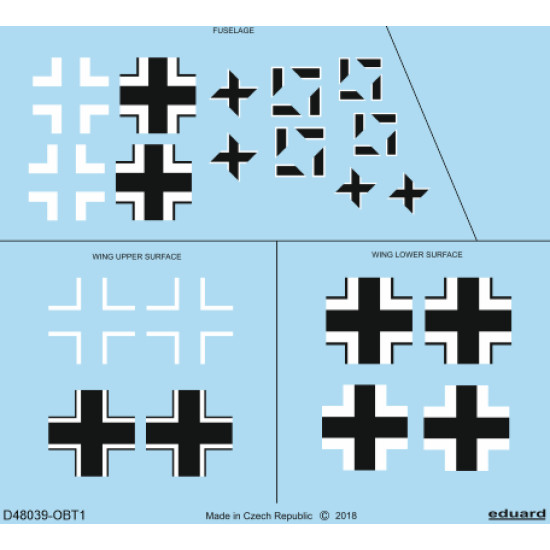 Eduard D48039 1/48 Fw 190A-5 national insignia Decal for Aircraft