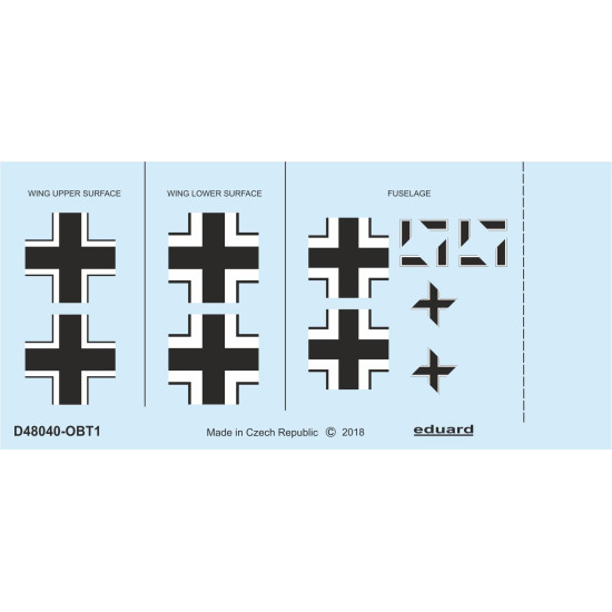 Eduard D48040 1/48 Fw 190A-2 national insignia Decal for Aircraft Eduard D48040 1/48 Fw 190A-2 national insignia Decal for Aircraft