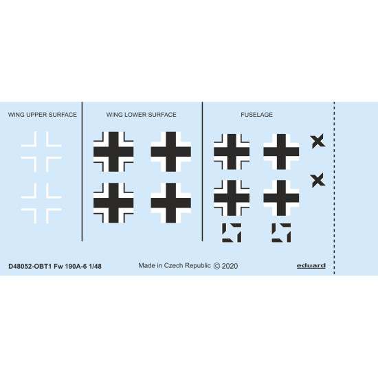 Eduard D48052 1/48 Fw 190A-6 national insignia Decal for Aircraft Eduard D48052 1/48 Fw 190A-6 national insignia Decal for Aircraft