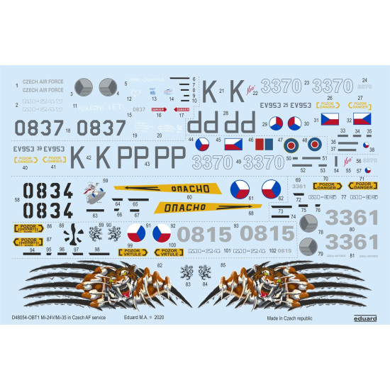 Eduard D48054 1/48 Mi-24V/Mi-35 in Czech AF service Decal for Aircraft Eduard D48054 1/48 Mi-24V/Mi-35 in Czech AF service Decal for Aircraft