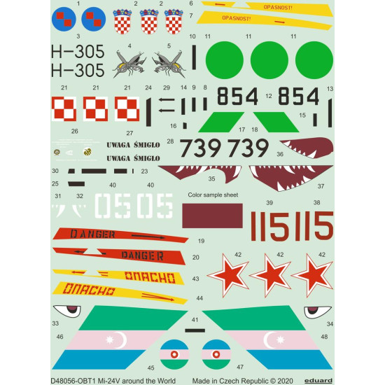 Eduard D48056 1/48 Mi-24V around the World Decal for Aircraft Eduard D48056 1/48 Mi-24V around the World Decal for Aircraft