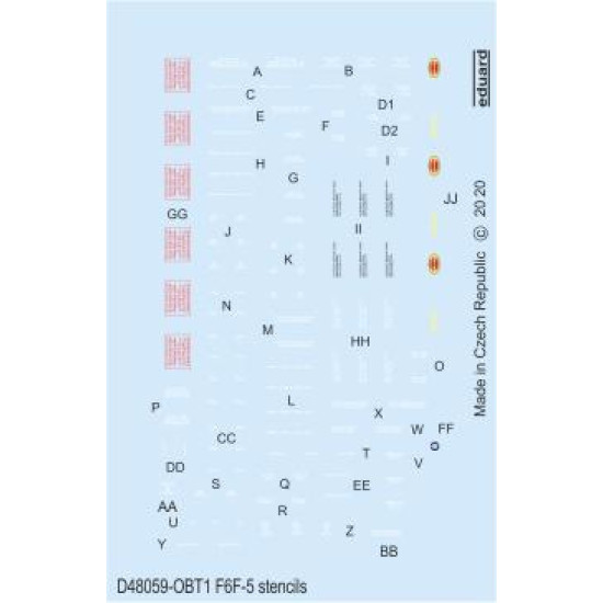 Eduard D48059 1/48 F6F-5 stencils Decal for Aircraft Eduard D48059 1/48 F6F-5 stencils Decal for Aircraft