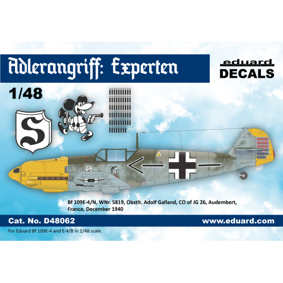 Eduard D48062 1/48 ADLERANGRIFF: Experten Decal for Aircraft Eduard D48062 1/48 ADLERANGRIFF: Experten Decal for Aircraft