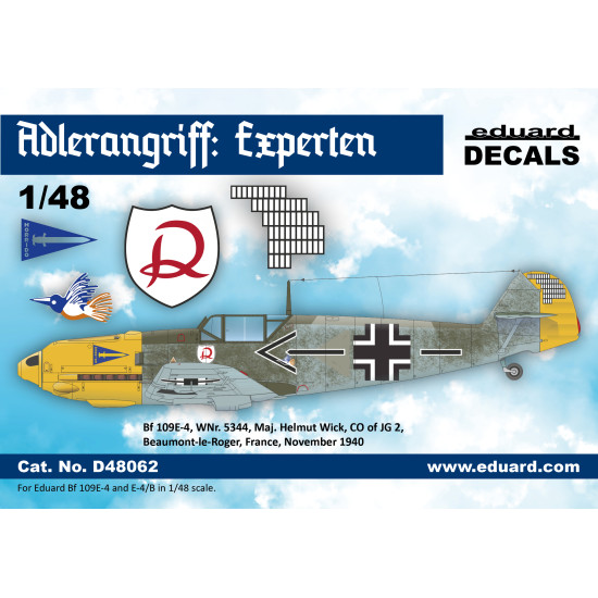 Eduard D48062 1/48 ADLERANGRIFF: Experten Decal for Aircraft Eduard D48062 1/48 ADLERANGRIFF: Experten Decal for Aircraft