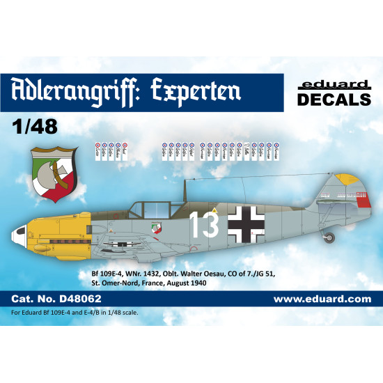 Eduard D48062 1/48 ADLERANGRIFF: Experten Decal for Aircraft Eduard D48062 1/48 ADLERANGRIFF: Experten Decal for Aircraft