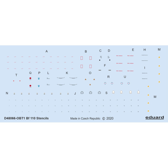 Eduard D48066 1/48 Bf 110 stencils Decal for Aircraft Eduard D48066 1/48 Bf 110 stencils Decal for Aircraft