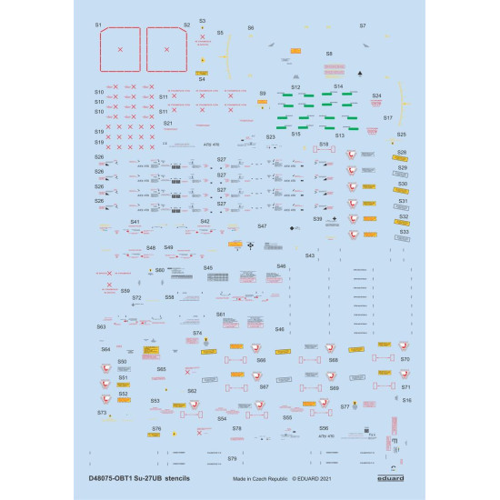 Eduard D48075 1/48 Su-27UB stencils Decal for Aircraft