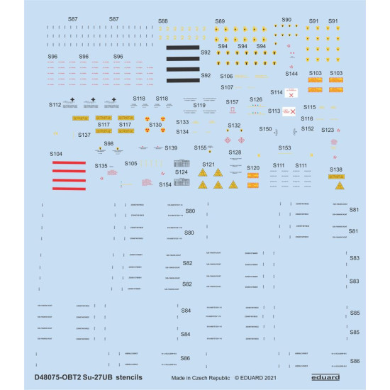 Eduard D48075 1/48 Su-27UB stencils Decal for Aircraft