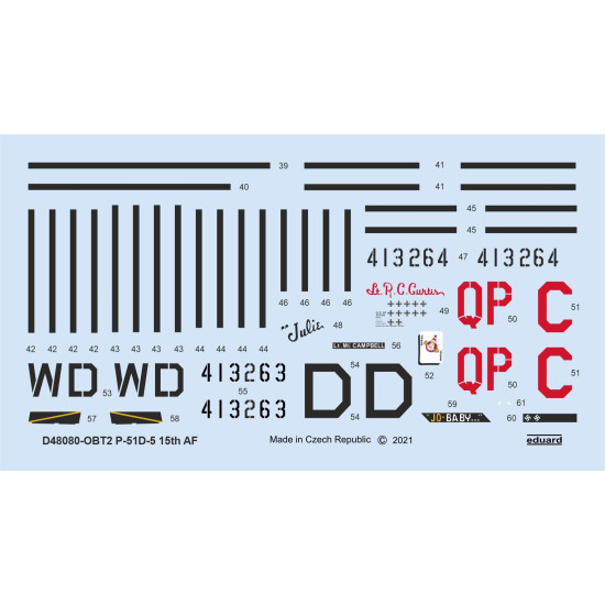 Eduard D48080 1/48 P-51D-5 "15th AF" Decal for Aircraft Eduard D48080 1/48 P-51D-5 "15th AF" Decal for Aircraft