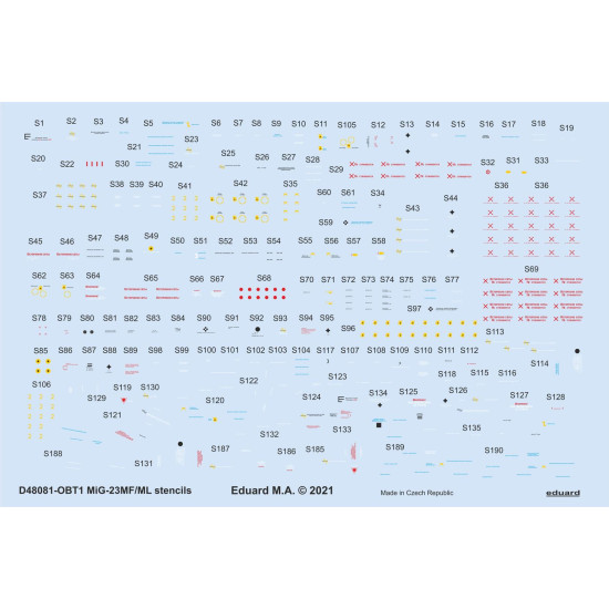 Eduard D48081 1/48 MiG-23MF/ML stencils Decal for Aircraft Eduard D48081 1/48 MiG-23MF/ML stencils Decal for Aircraft