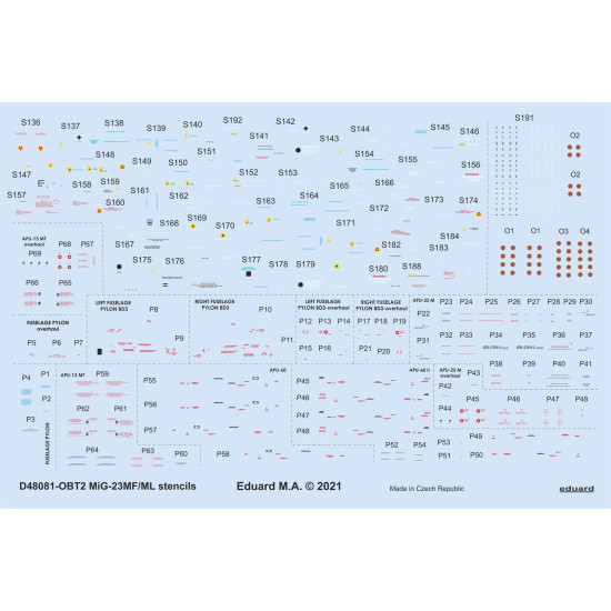 Eduard D48081 1/48 MiG-23MF/ML stencils Decal for Aircraft Eduard D48081 1/48 MiG-23MF/ML stencils Decal for Aircraft