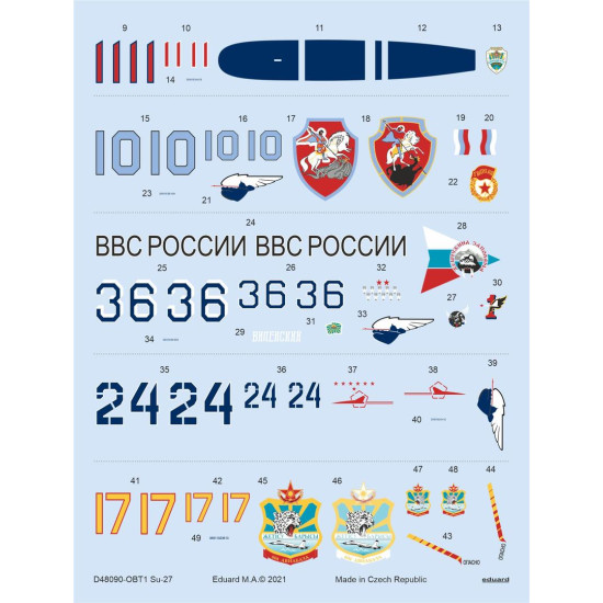 Eduard D48090 1/48 Su-27 Decal for Aircraft Eduard D48090 1/48 Su-27 Decal for Aircraft