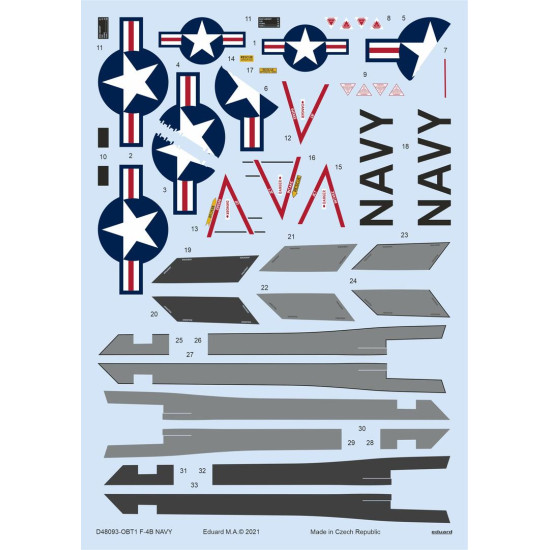 Eduard D48093 1/48 F-4B NAVY Decal for Aircraft Eduard D48093 1/48 F-4B NAVY Decal for Aircraft