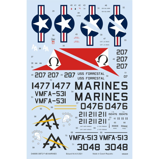 Eduard D48095 1/48 F-4B MARINES Decal for Aircraft Eduard D48095 1/48 F-4B MARINES Decal for Aircraft