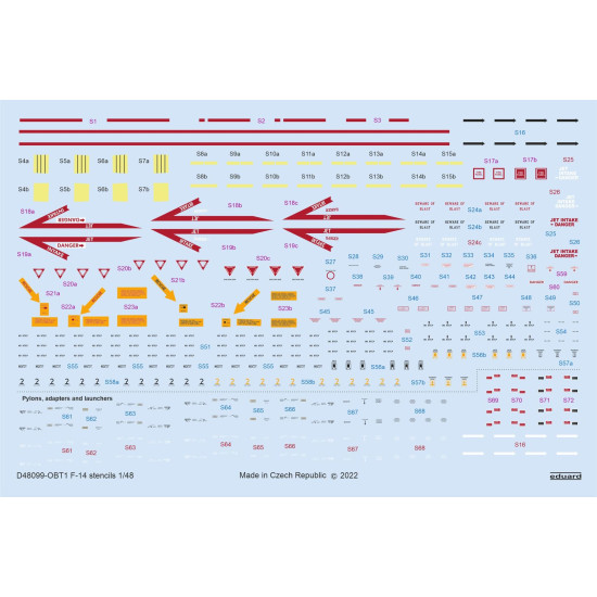 Eduard D48099 1/48 F-14 stencils Decal for Aircraft Eduard D48099 1/48 F-14 stencils Decal for Aircraft