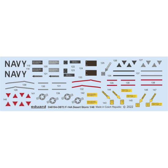 Eduard D48104 1/48 F-14A Desert Storm Decal for Aircraft Eduard D48104 1/48 F-14A Desert Storm Decal for Aircraft
