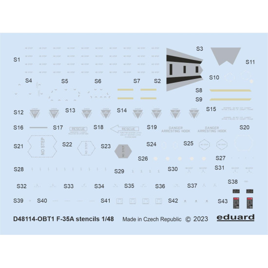 Eduard D48114 1/48 F-35A stencils Decal for Aircraft Eduard D48114 1/48 F-35A stencils Decal for Aircraft