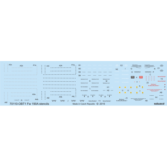 Eduard D72009 1/72 Fw 190A stencils Decal for Aircraft Eduard D72009 1/72 Fw 190A stencils Decal for Aircraft